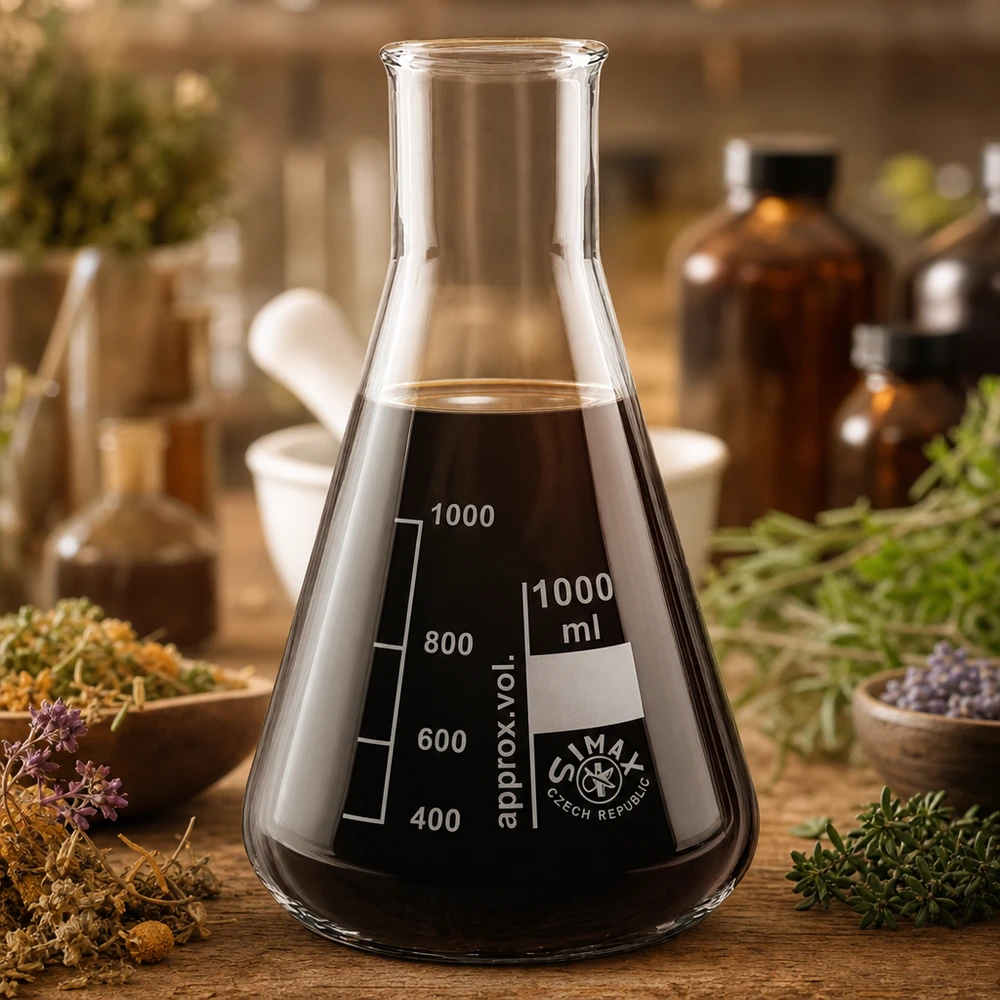 Frasco Erlenmeyer 300ml com gargalo largo Balão Erlenmeyer de 300 ml com gargalo largo e graduação para medições precisas no laboratório