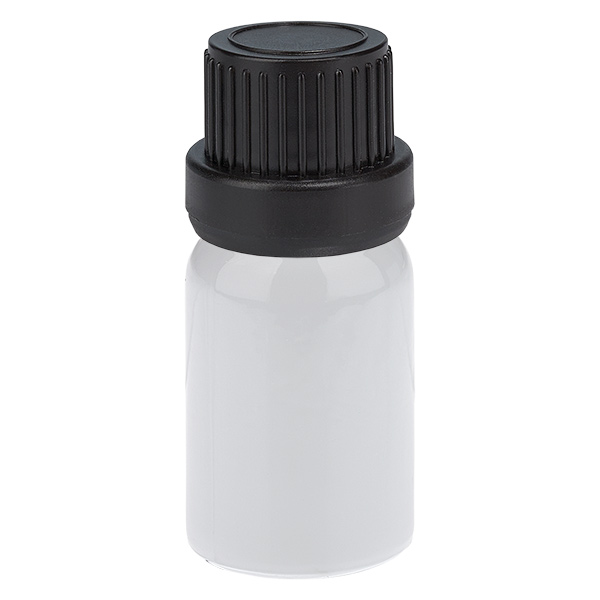 Frasco conta-gotas de 5 ml, 2 mm, preto, tampa inviolável WhiteLine UT18/5