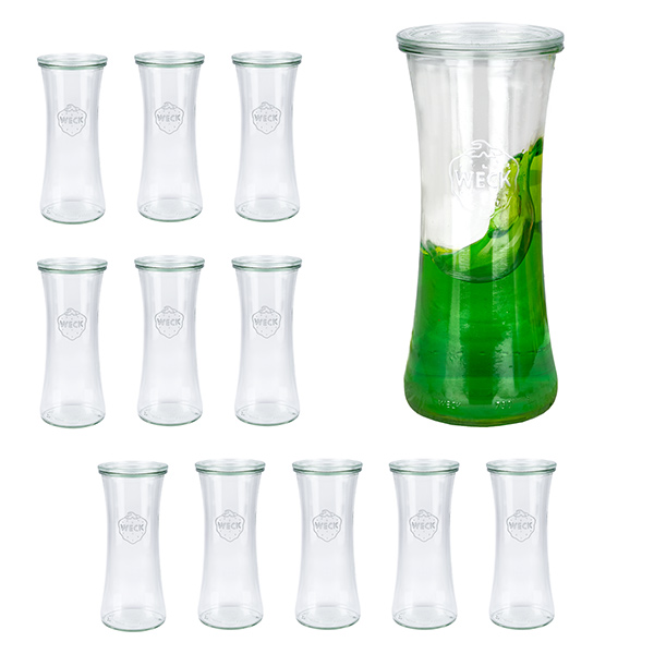 Conjunto de 12 frascos Weck frasco de 700 ml com tampa de vidro Conjunto de 12 frascos Weck frasco de 700 ml com tampa de vidro