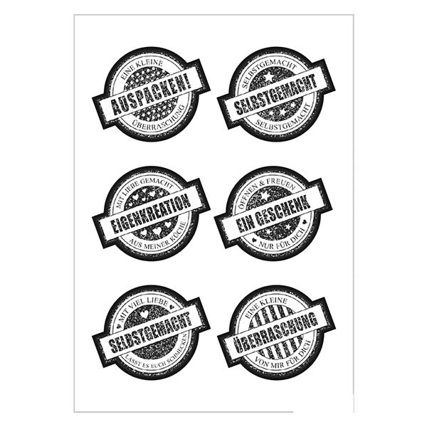 Autocolante "Prenda" (12 autocolantes com glitter) ø34mm Autocolante "Prenda" (12 autocolantes com glitter) ø34mm
