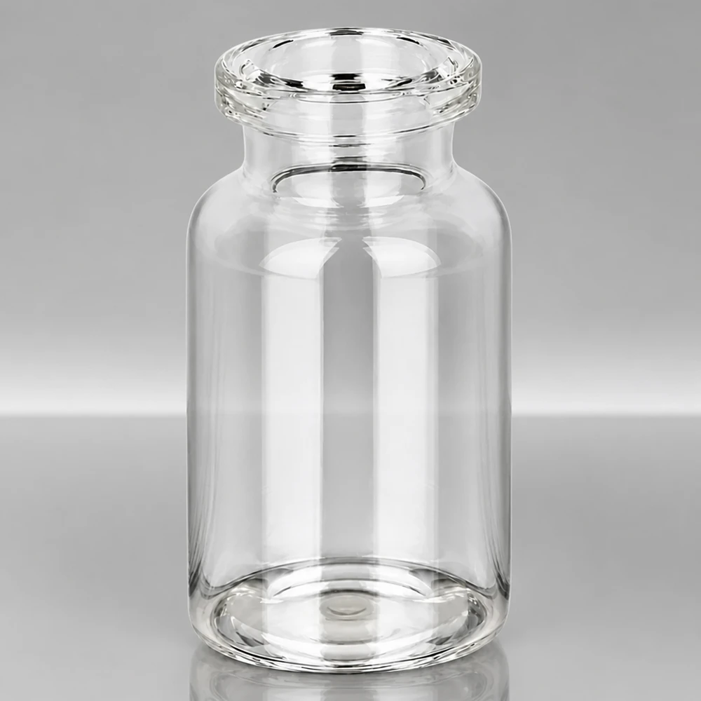 Frasco de injeção de vidro transparente 10ml Kleine Glasflasche 10ml für Injektionszwecke mit optisch klarer Wandung und präzisem Rollrand