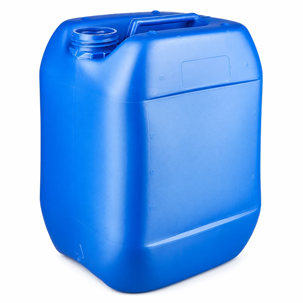 Bidão de plástico azul de 10 litros, sem tampa, com pega de transporte, em HDPE