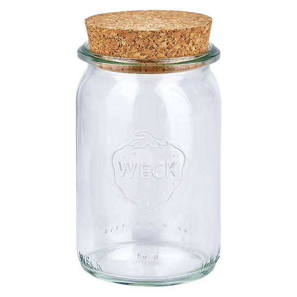 Frasco cilíndrico de 145ml WECK RR40 com cortiça natural