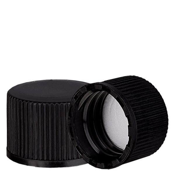 Tampa de rosca preta com inserto PE