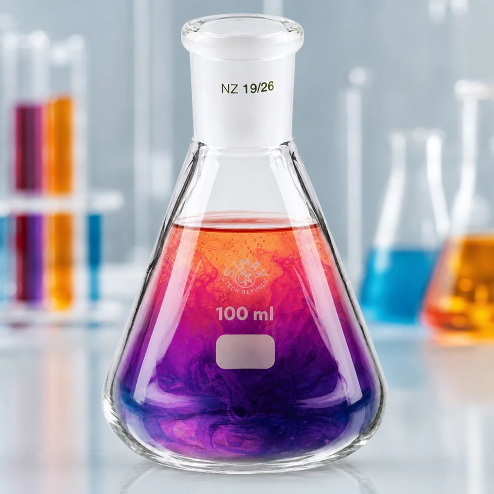 Erlenmeyer 100ml com junta esmerilada padrão (19/26) Erlenmeyer 100ml com junta esmerilada padrão (19/26)
