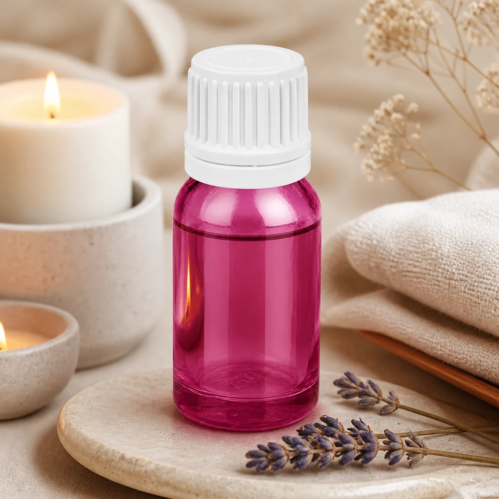 Frasco conta-gotas de 10 ml com tampa de rosca Originality branca de 0,7 mm PurpleLine UT18/10 Frasco conta-gotas roxo de 10 ml com tampa branca inviolável para uma embalagem segura do produto