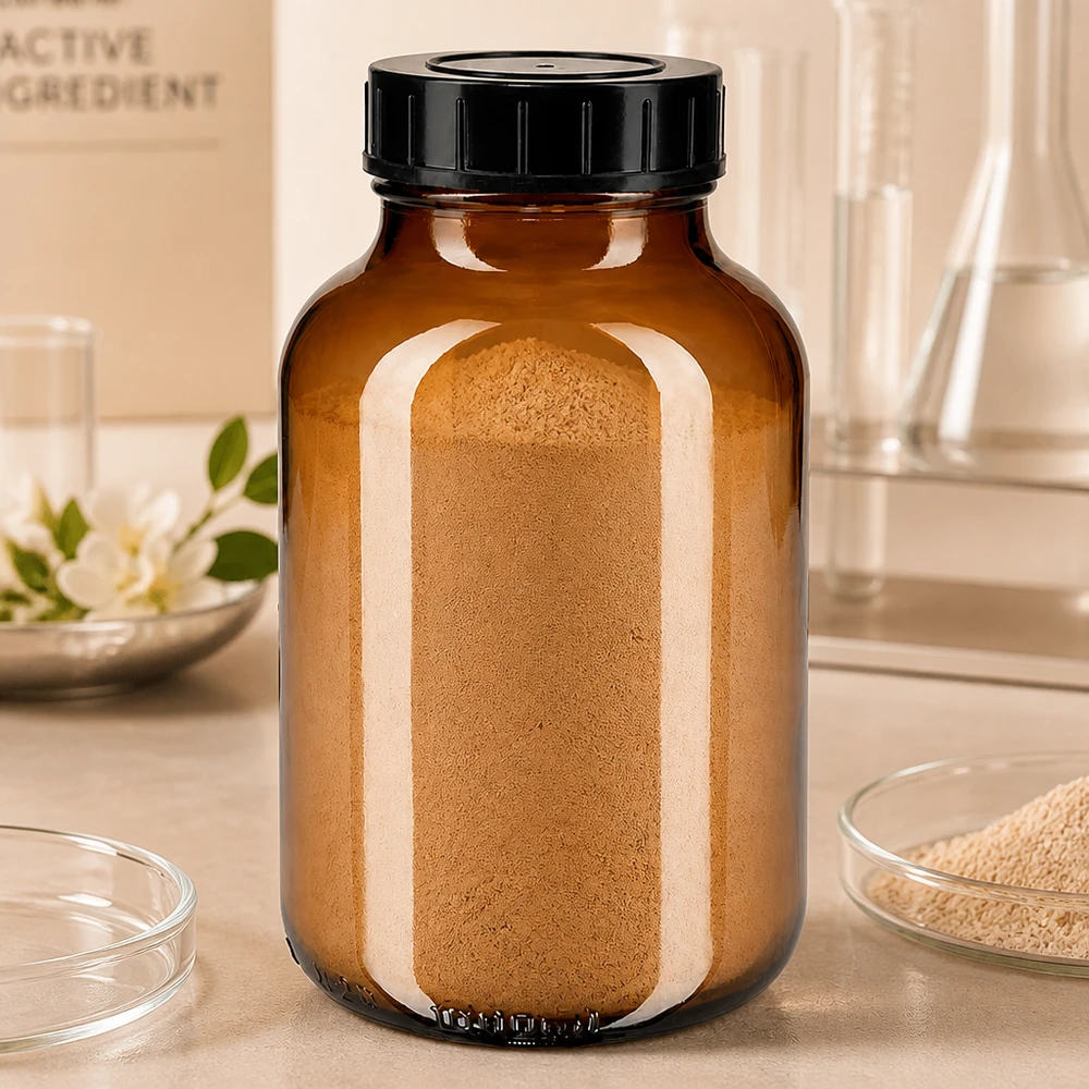 Garrafa de 1000ml com gargalo largo em vidro âmbar com tampa de rosca Frasco farmacêutico grande de 1000 ml em vidro âmbar com tampa prática de boca larga para pó