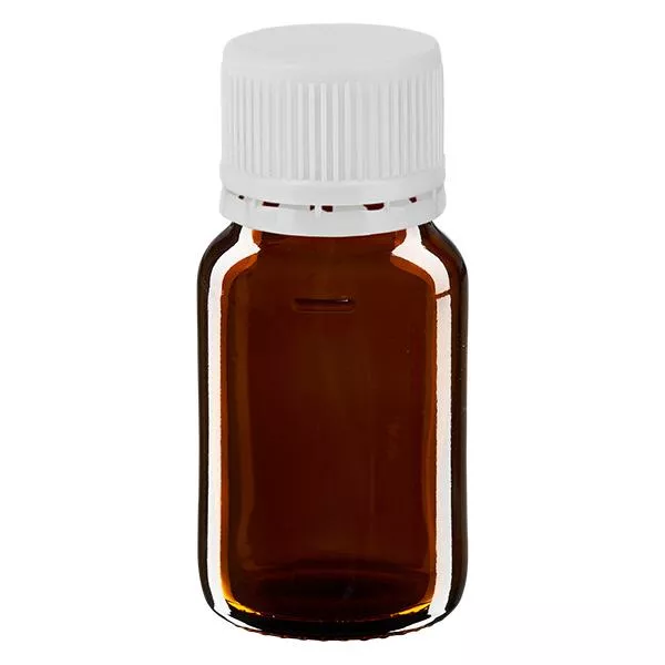 30ml Medizinflasche braun, Verschluss weiß mit Originalitätsring ApoGlas 30ml Medizinflasche braun, Verschluss weiß mit Originalitätsring ApoGlas