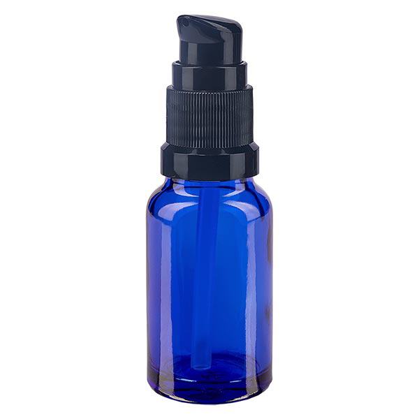 Frasco de farmácia azul 10ml tampa pump preto standard