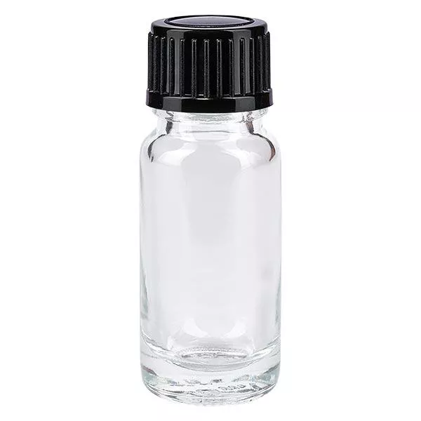 Frasco de farmácia transparente 10ml tampa conta-gotas 1mm preto standard Frasco de farmácia transparente 10ml tampa conta-gotas 1mm preto standard