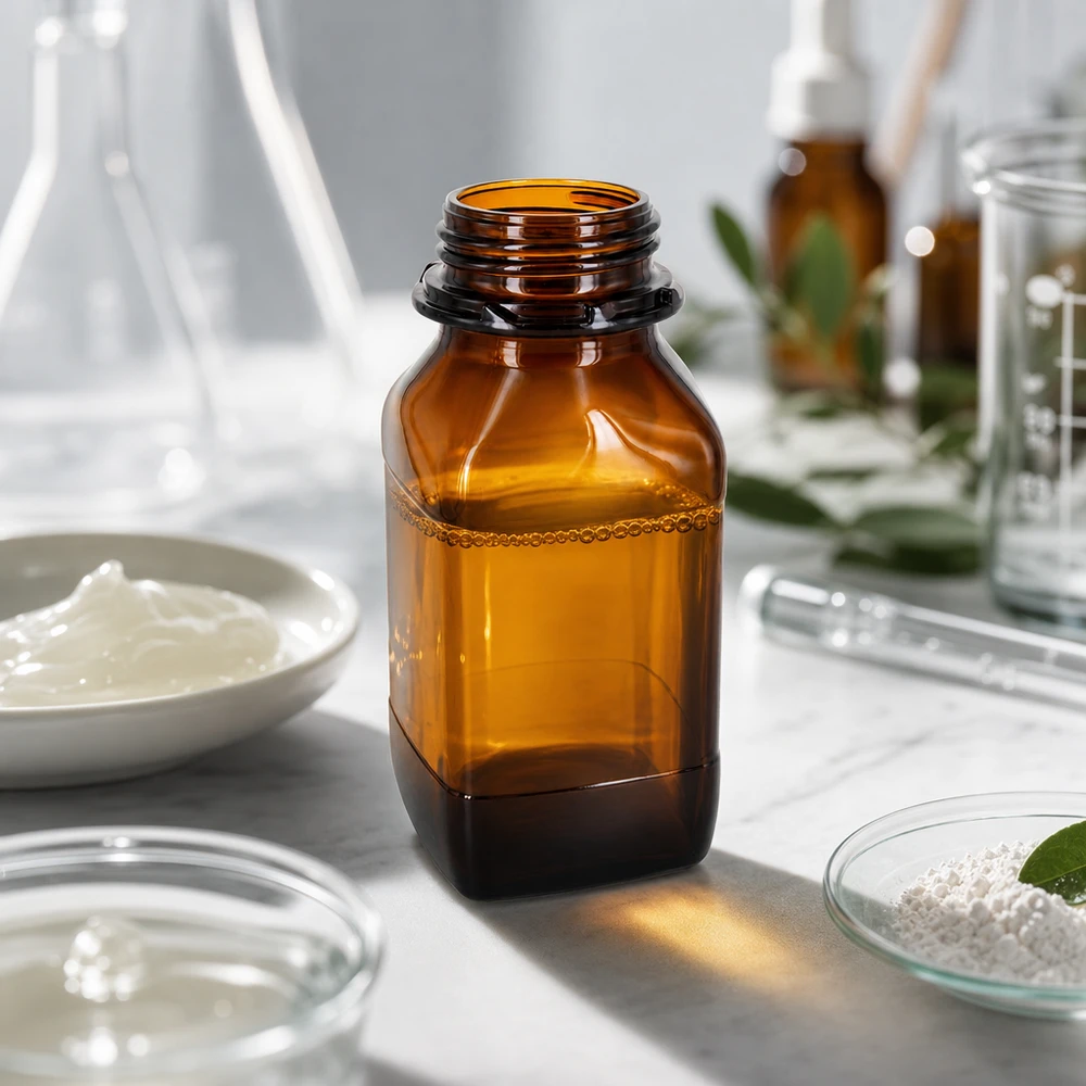 Garrafa de vidro castanho com 500 ml para armazenamento – a sua proteção de confiança para substâncias valiosas Frasco profissional de 500 ml para produtos químicos com rosca para fechos seguros no laboratório