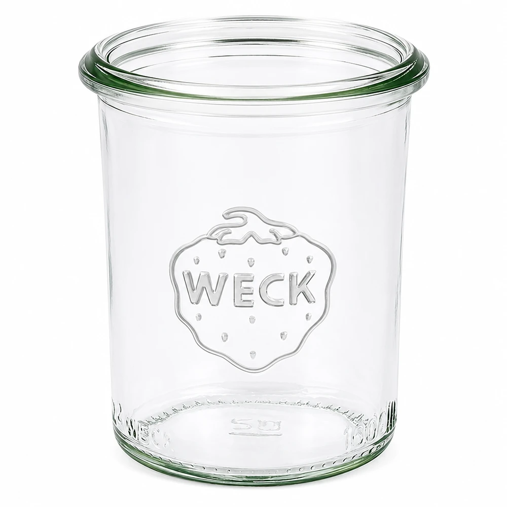 Copos de vidro de 160ml WECK RR60 Copos WECK RR60 de 160 ml com logótipo em relevo frasco de conserva transparente sem tampa