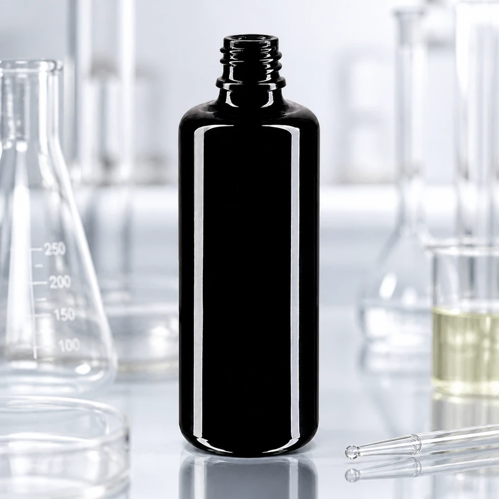 Frasco conta-gotas Orion de 100 ml em vidro Miron violeta com tampa conta-gotas de precisão para uma dosagem exacta