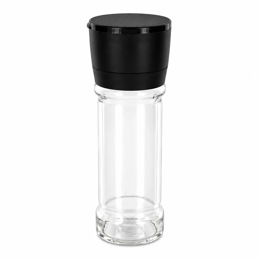 Frasco para sal/especiarias de 100 ml com moinho Vario preto Frasco para sal e especiarias de 100 ml com moinho preto Vario, em vidro transparente
