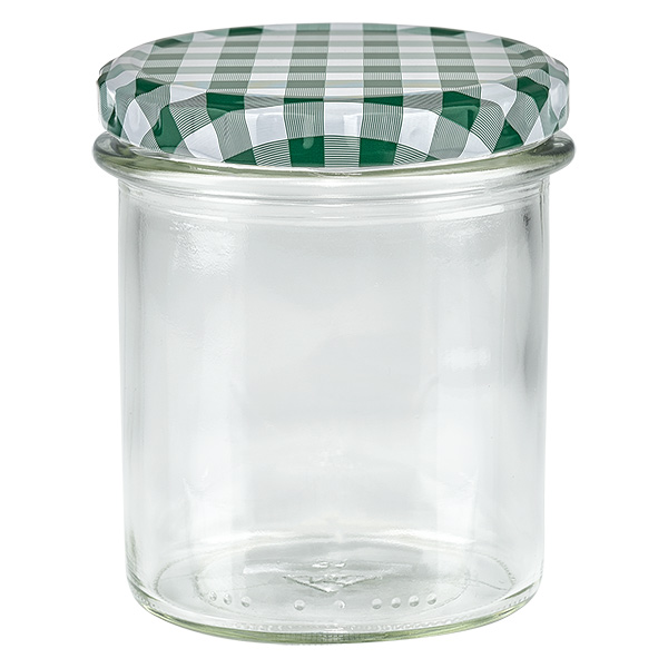 350ml Sturzglas + BasicSeal Deckel grün/weiß UNiTWIST