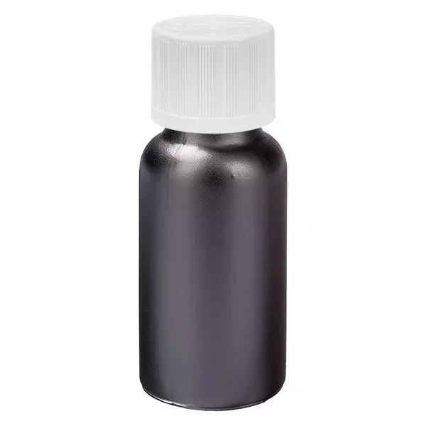 Frasco de 20 ml com tampa de rosca de 11 mm branca com fecho inviolável BlackLine UT18/20 Frasco de 20 ml com tampa de rosca de 11 mm branca com fecho inviolável BlackLine UT18/20