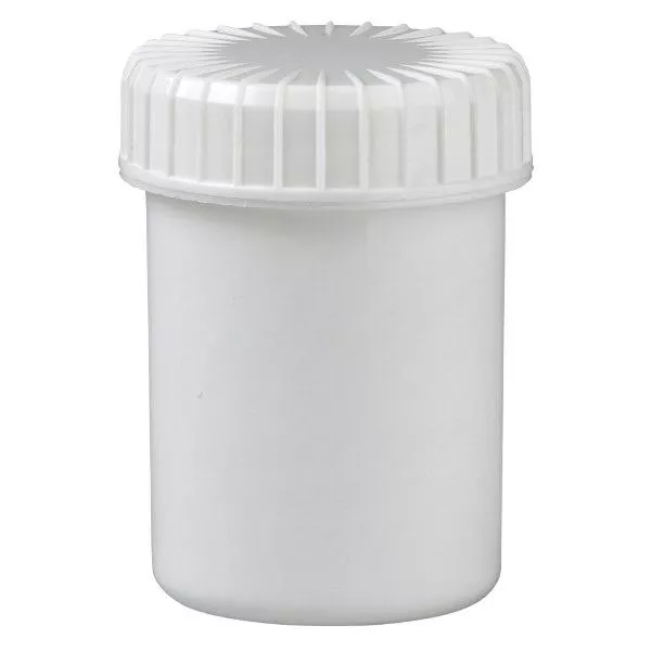 Frasco branco com tampa de rosca 40 ml com tampa ranhurada