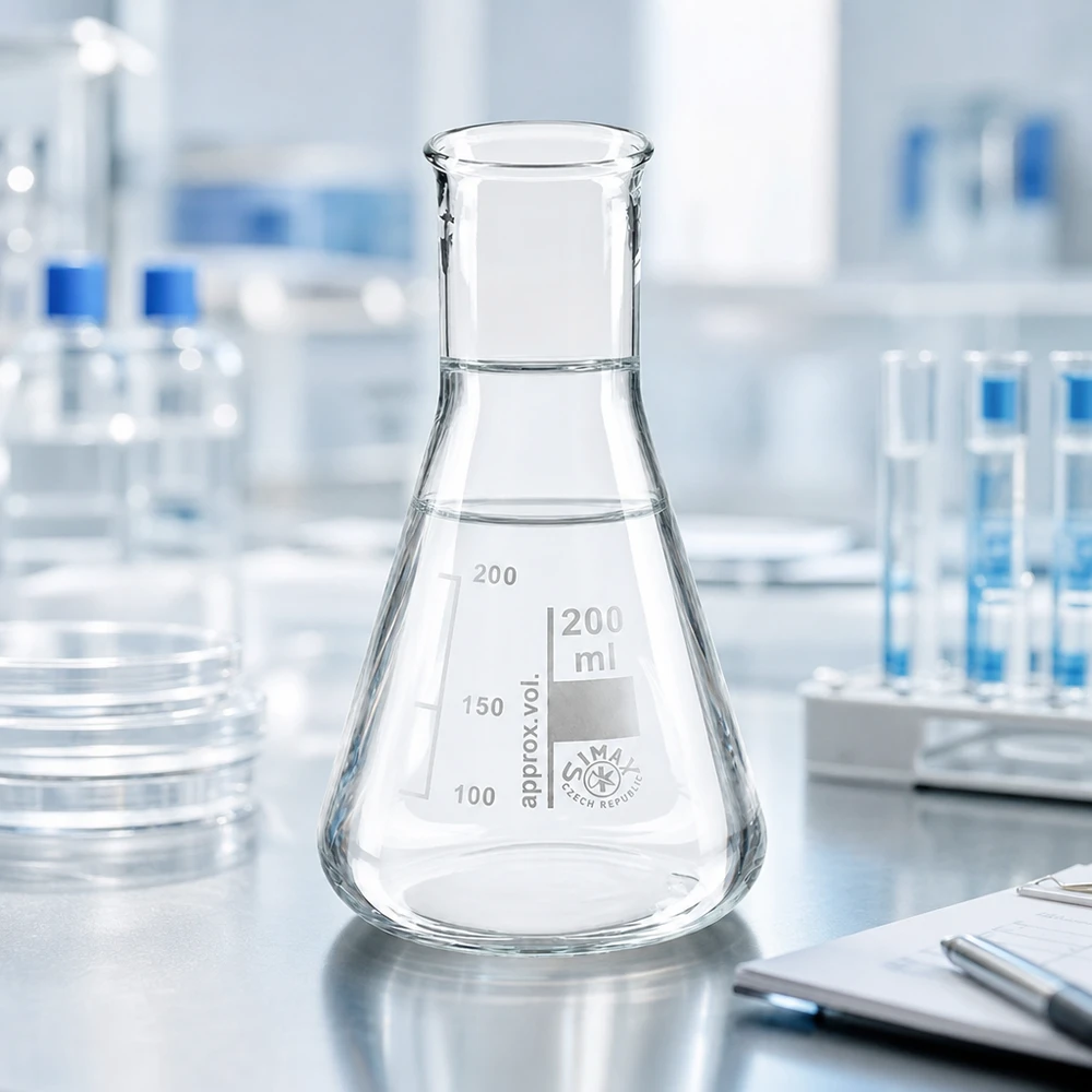 Erlenmeyer 200ml com gargalo estreito