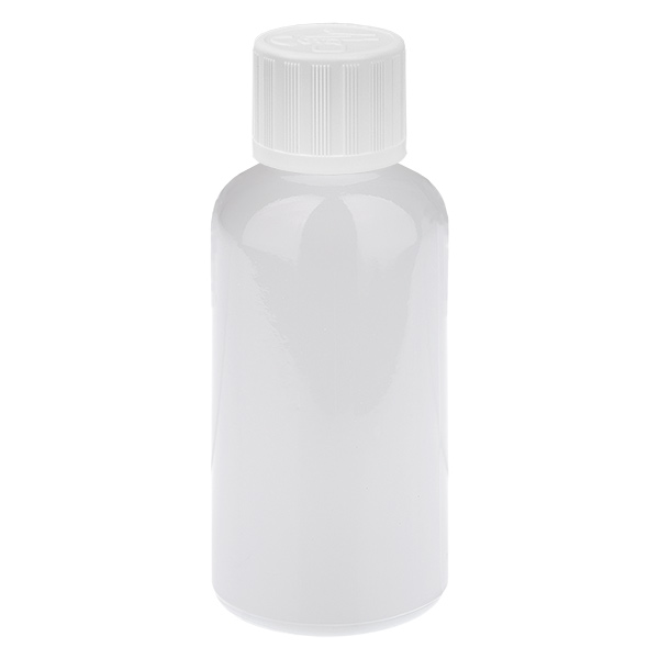Frasco conta-gotas de 50 ml com tampa de segurança para crianças branca padrão de 1,2 mm WhiteLine UT18/50