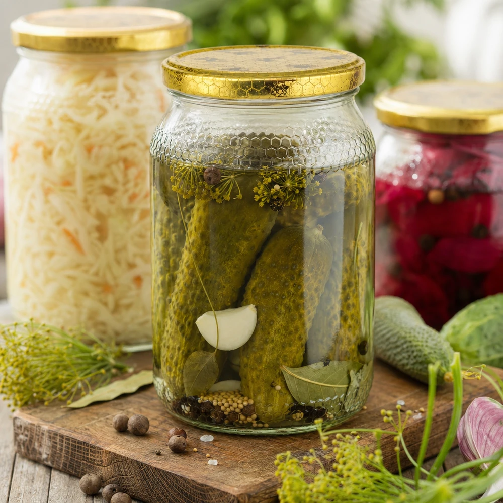 1260g Honigglas + BasicSeal Deckel Bienenwabe UNiTWIST Frasco de mel de 900 ml com tampa BasicSeal utilizado para conservar pickles, chucrute e alimentos fermentados