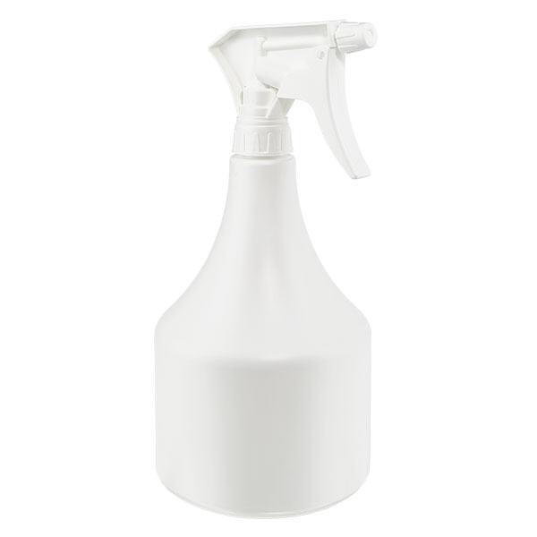 Frasco de spray de 1000ml feito de polipropileno branco com acessório