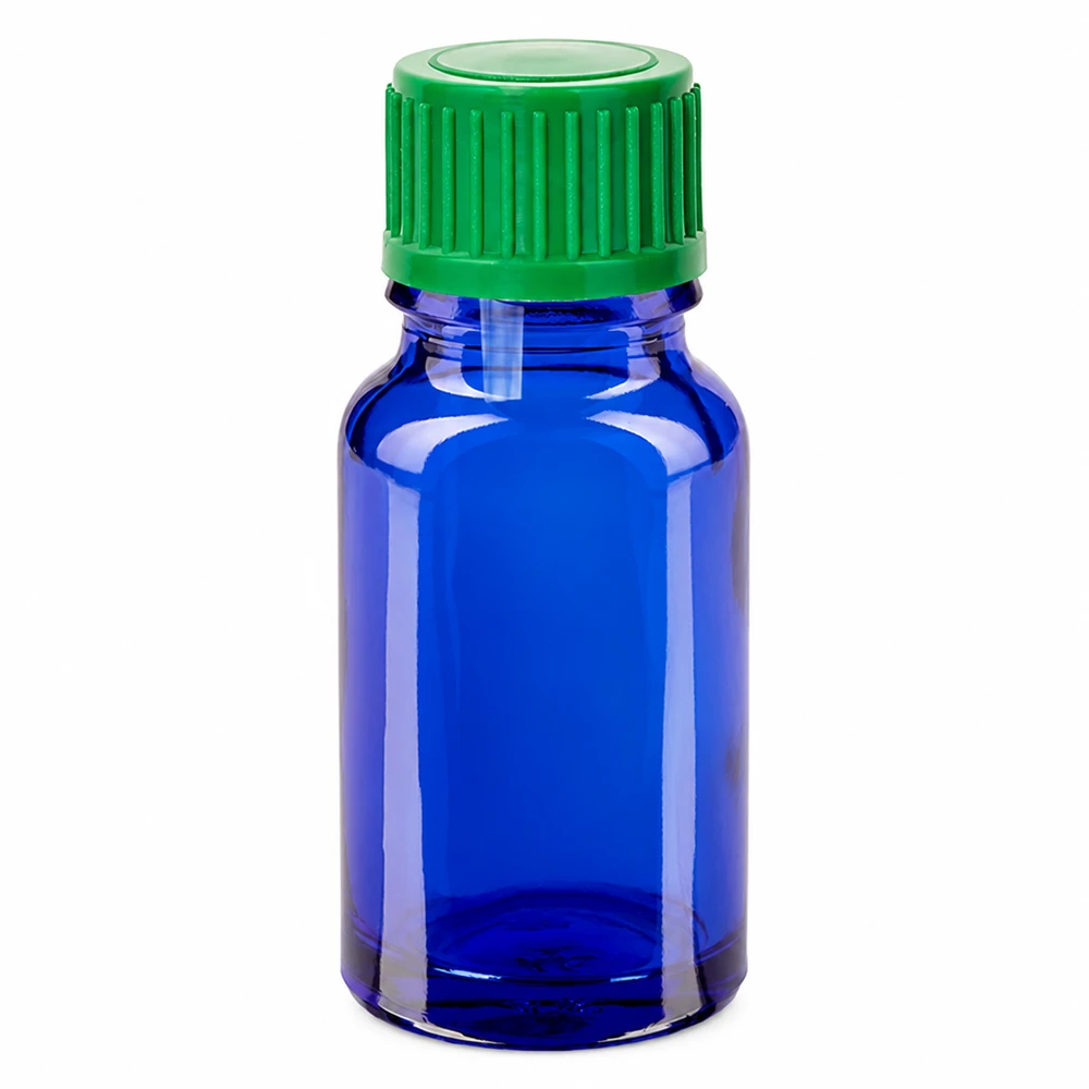 Frasco conta-gotas de 10ml 0.8mm verde tampa standard BlueLine UT18/10 Frasco conta-gotas de 10 ml azul com tampa verde para uma dosagem precisa