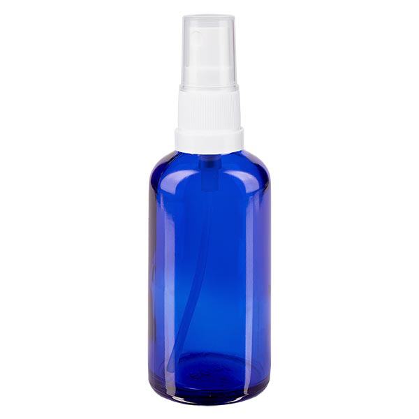 Frasco de farmácia azul 50ml spray top branco