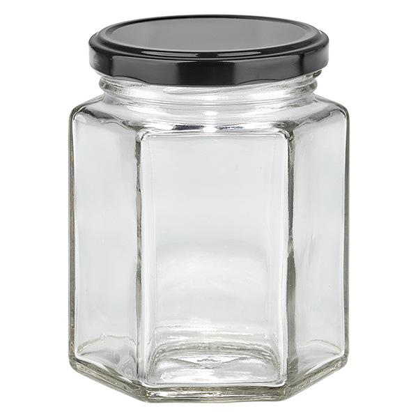 Frasco hexa de 196 ml com tampa BasicSeal preta UNiTWIST