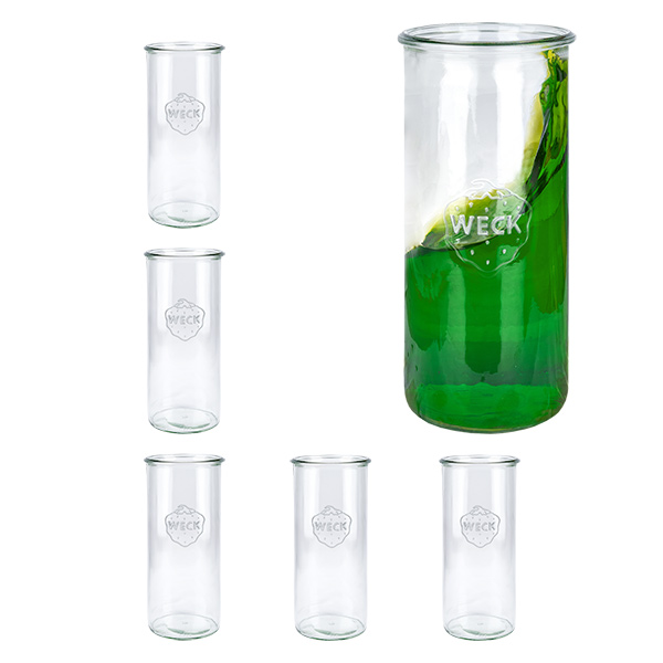 Conjunto de 6 frascos Weck 1500 ml tumblers redondos