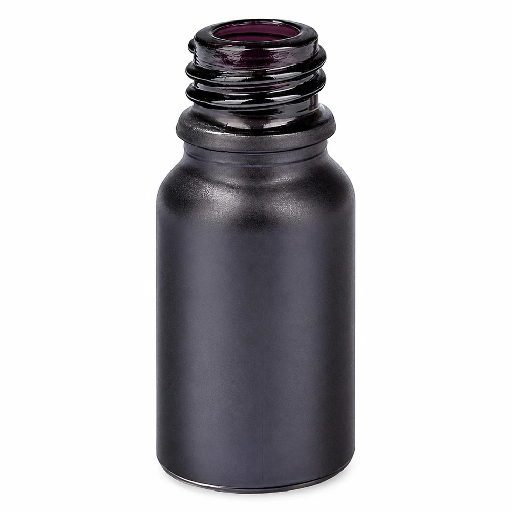 Frasco de farmácia de 10 ml BlackLine UT18/10 UNiTWIST em preto mate para armazenamento profissional