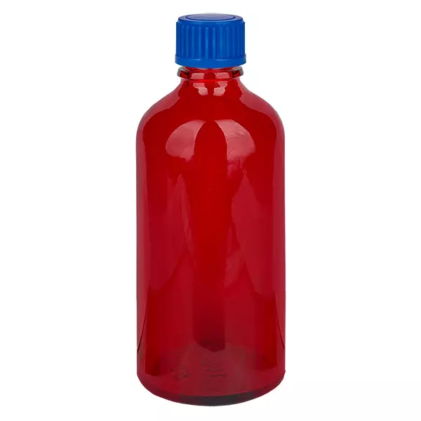 Frasco de 100 ml com tampa de rosca de 11 mm azul Standard RedLine UT18/100 Frasco de 100 ml com tampa de rosca de 11 mm azul Standard RedLine UT18/100