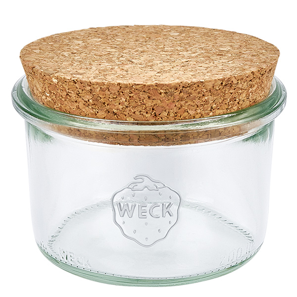 Copos de vidro de 200ml WECK RR80 com cortiça natural