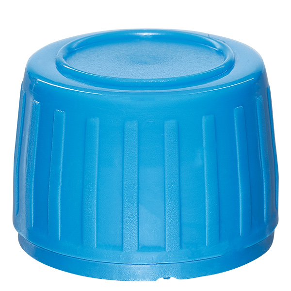 Tampa de rosca azul com anel inviolável PP28 ApoGlas Tampa de rosca azul com anel inviolável PP28 ApoGlas