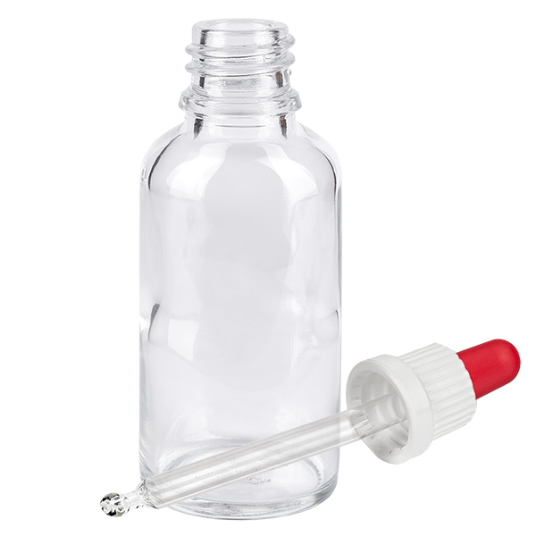 Frasco pipeta de 50ml branco/vermelho com fecho inviolável ClearLine UT18/50 Frasco pipeta de 50ml branco/vermelho com fecho inviolável ClearLine UT18/50