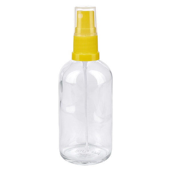 Frasco spray de 100ml amarelo/transparente com tampa standard ClearLine UT18/100