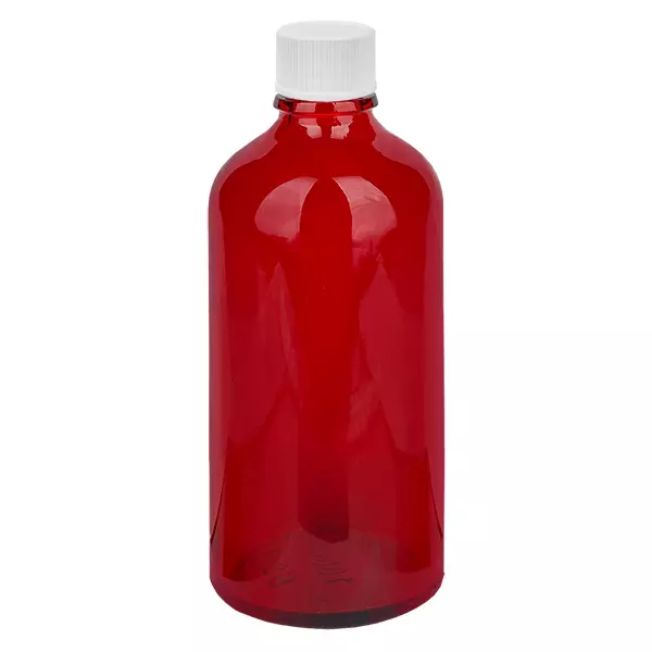 Frasco de 100ml com tampa de rosca de 11mm branco standard RedLine UT18/100 Frasco de 100ml com tampa de rosca de 11mm branco standard RedLine UT18/100