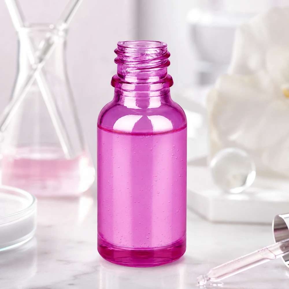 Frasco de farmácia de 20 ml PurpleLine UT18/20 UNiTWIST Frasco pequeno de vidro PurpleLine de 20 ml em roxo elegante com o prático sistema de fecho UNiTWIST