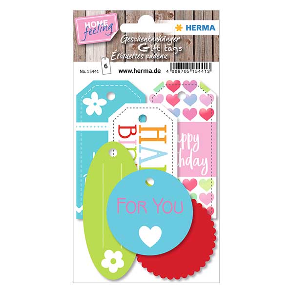 Etiqueta presente "Feliz aniversário" (6 peças)