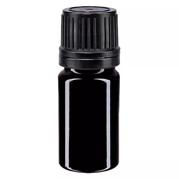 Frasco de farmácia violeta 5ml tampa de rosca preta anel de vazamento fecho inviolável Frasco de farmácia violeta 5ml tampa de rosca preta anel de vazamento fecho inviolável