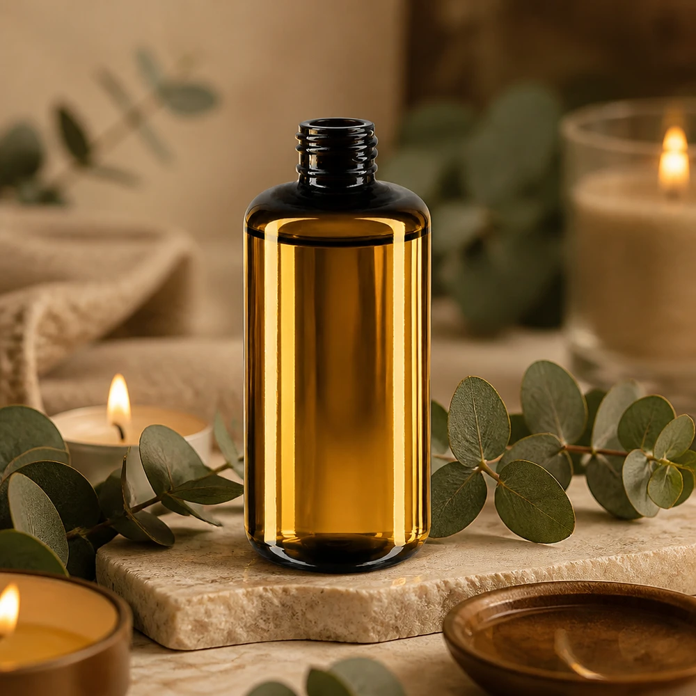 Frasco de vidro violeta Draco de 200 ml com design elegante em âmbar para produtos cosméticos de qualidade superior