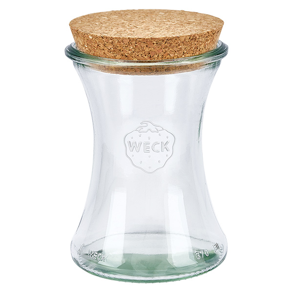 Frasco de 370ml para charcutaria WECK RR80 com cortiça natural