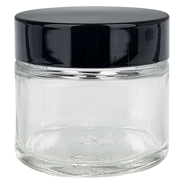 Frasco de vidro transparente de 60 ml com tampa de inserção UNiTWIST Frasco de vidro transparente de 60 ml com tampa de inserção UNiTWIST