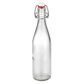 Garrafa de vidro de 500 ml com tampa basculante Garrafa de bebidas vazia transparente em PVC para enchimento