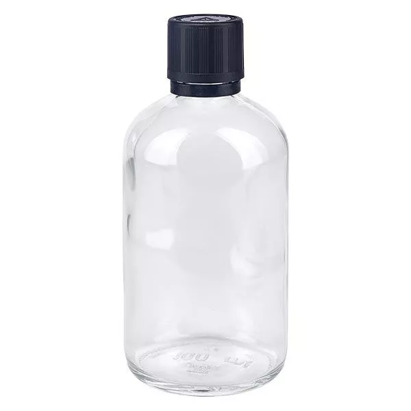 Frasco de farmácia transparente 100ml tampa conta-gotas premium 1mm preto resistente a crianças símbolo inviolável tampa inviolável. Frasco de farmácia transparente 100ml tampa conta-gotas premium 1mm preto resistente a crianças símbolo inviolável tampa inviolável.