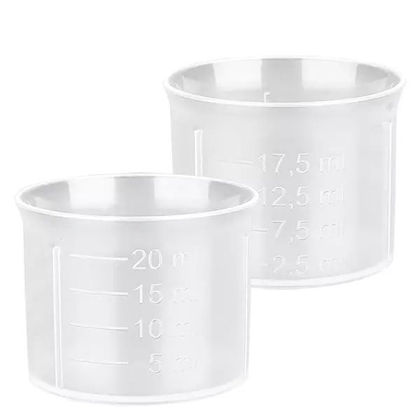 20ml Dosierbecher transparent mit Skala ApoGlas 20ml Dosierbecher transparent mit Skala ApoGlas