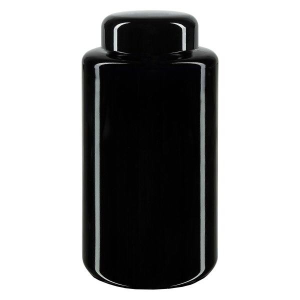 Frasco de boca larga de vidro violeta 300ml, com tampa preta