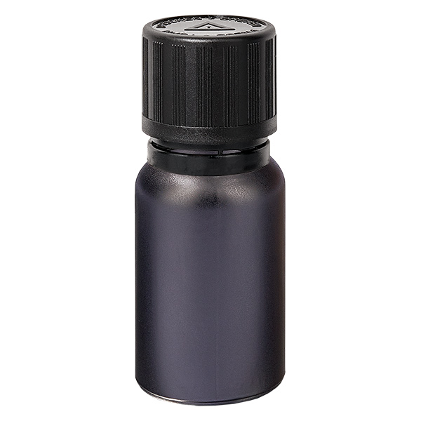 Frasco conta-gotas de 10 ml 1mm preto Fecho inviolável Fecho de segurança para crianças Símbolo de aviso cego BlackL. UT18/10