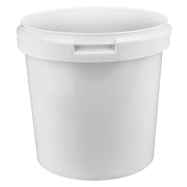 Balde de plástico de polipropileno branco de 2,5 litros sem tampa Balde de plástico de polipropileno branco de 2,5 litros sem tampa