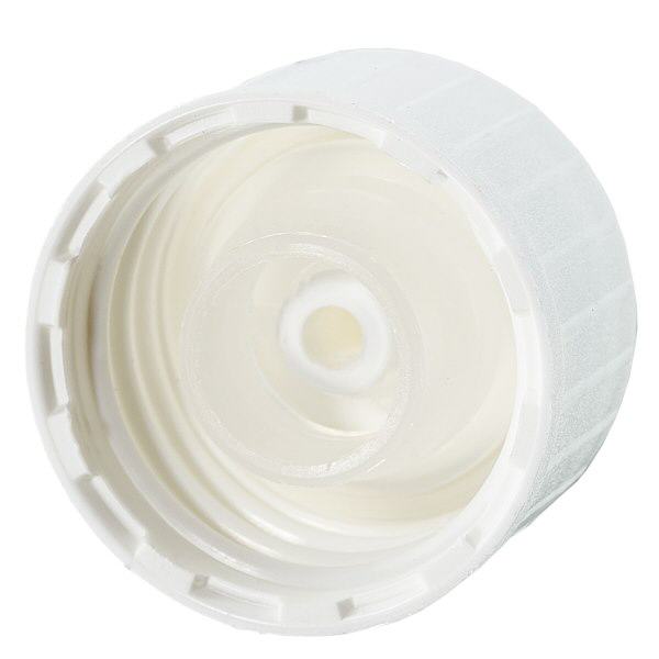 Tampa de rosca DIN 22 branca com anel de vazamento