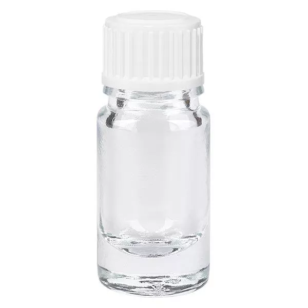 Frasco de farmácia transparente 5ml com tampa de rosca branca/preta Globuli Standard Frasco de farmácia transparente 5ml com tampa de rosca branca/preta Globuli Standard
